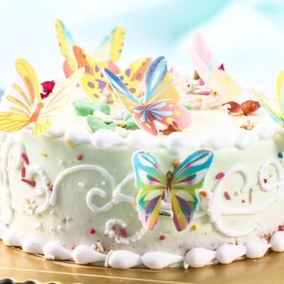 20Pcs /Lot Precut Edible Wafer/ Rice Paper Butterflies Wedding Cake/ Cupcake Toppers Decorating