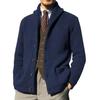 Mens Cardigan Sweater Shawl Collar Cable Knit Button Casual Loose Fleece Long Sleeve Chenille Coats with Pockets