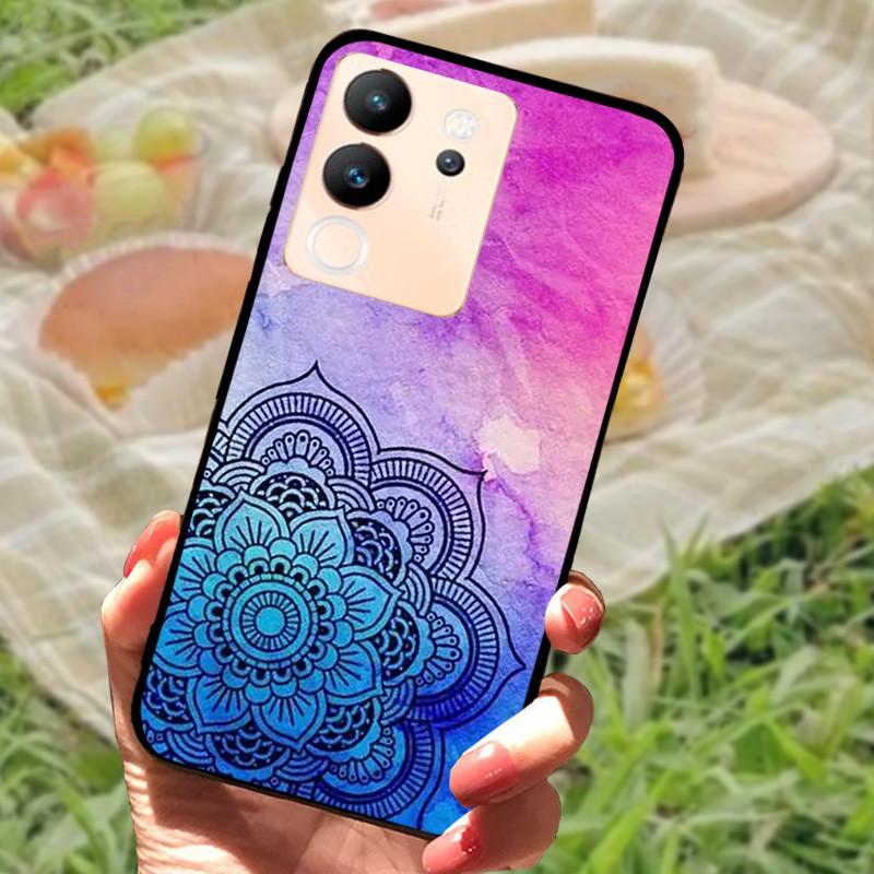 For Vivo V30 Lite Case Cover Silicone Soft Marble Black Bumper Funda Coque for vivo V2314 V30 Lite 5G Full Protective V30Lite
