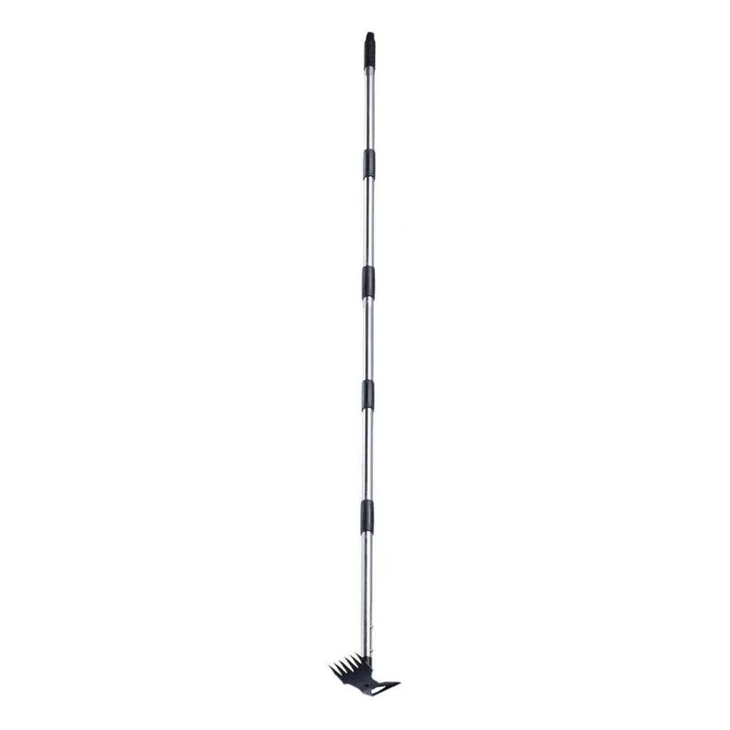 2 in 1 Stirrup Hoe with Tiller Cultivator Rake Hoe Garden Weeder Tool with Long Handle for Indoor Outdoor Gardening Planting
