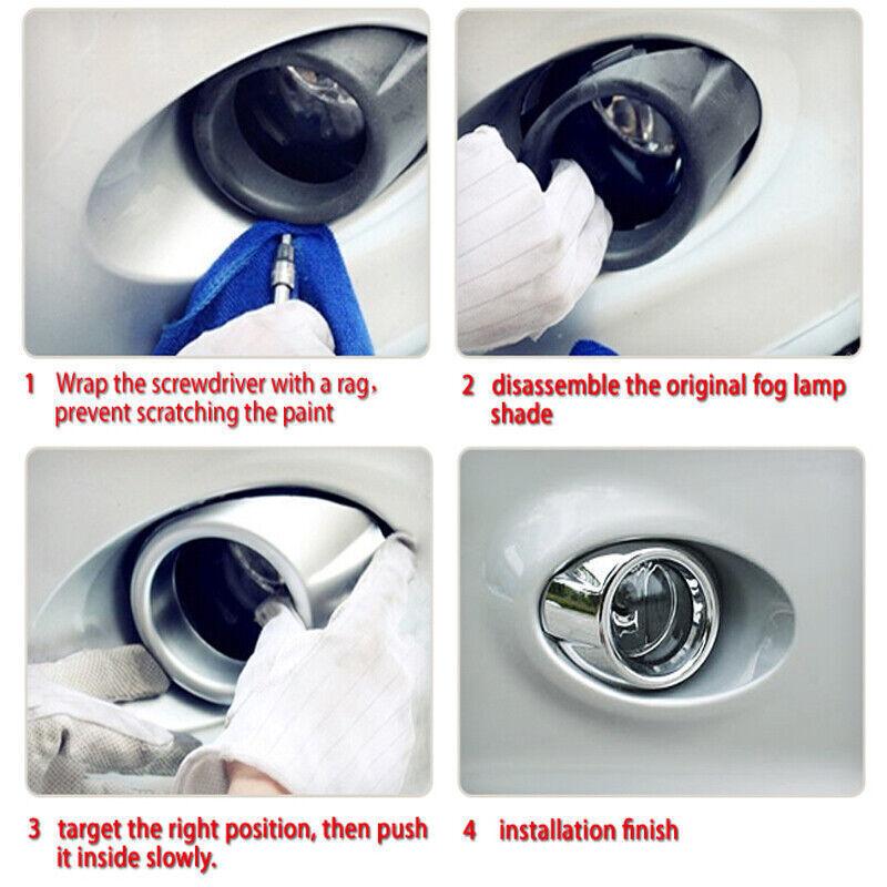 Car Styling 2Pcs Front Fog Light Lamp Head Front Cover Protector Trim For Ford Focus MK3 2012-2014