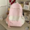 Schoolbag Qingti Milk Green New Korean Version Contrasting Color Plaid Backpack Student Schoolbag Women's Large-capacity Simple Versatile Backpack