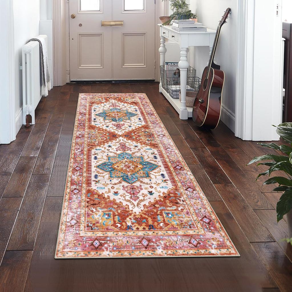 Hallway Runner Rugs Non Slip Machine Washable Carpet for Kitchen Entryway Living Bedroom Laundry Room Home Decoration