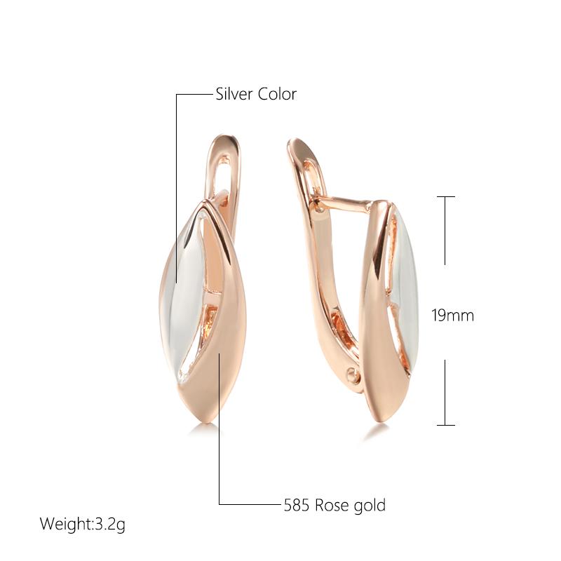 Modne etniczne kolczyki wiszące dla panny młodej Metalowe kolczyki w kształcie rombu w kolorze różowego złota dla kobiet Vintage biżuteria ślubna