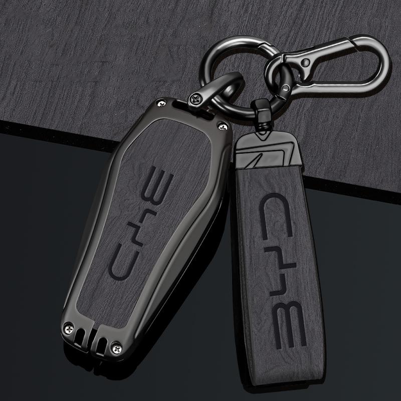 Zinc Alloy New Leather Car Key Case Cover Shell Fob For BYD Song Plus Atto 3 Han EV DM Qin Seal Dolphin Protective Auto Keychain