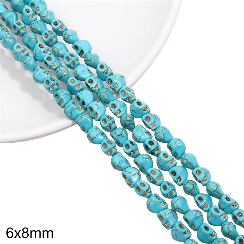 1 Strand 38CM Blue Turquoises Stone Chain Charm Beads Chain DIY Bracelet Necklace Jewelry Making