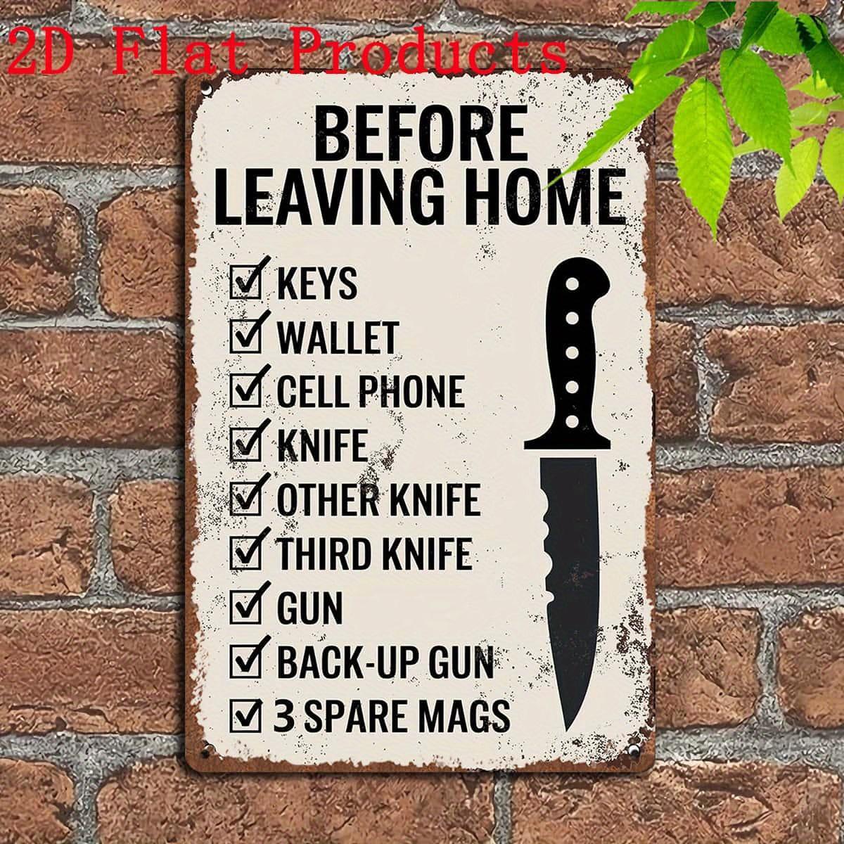 

Винтажная металлическая жестяная табличка Перед выходом из дома es Настенный декор для дома Бара Паба Гостиной Офиса Включает Ключи Мобильный Телефон 20x30cm（7.8x11.8inch）