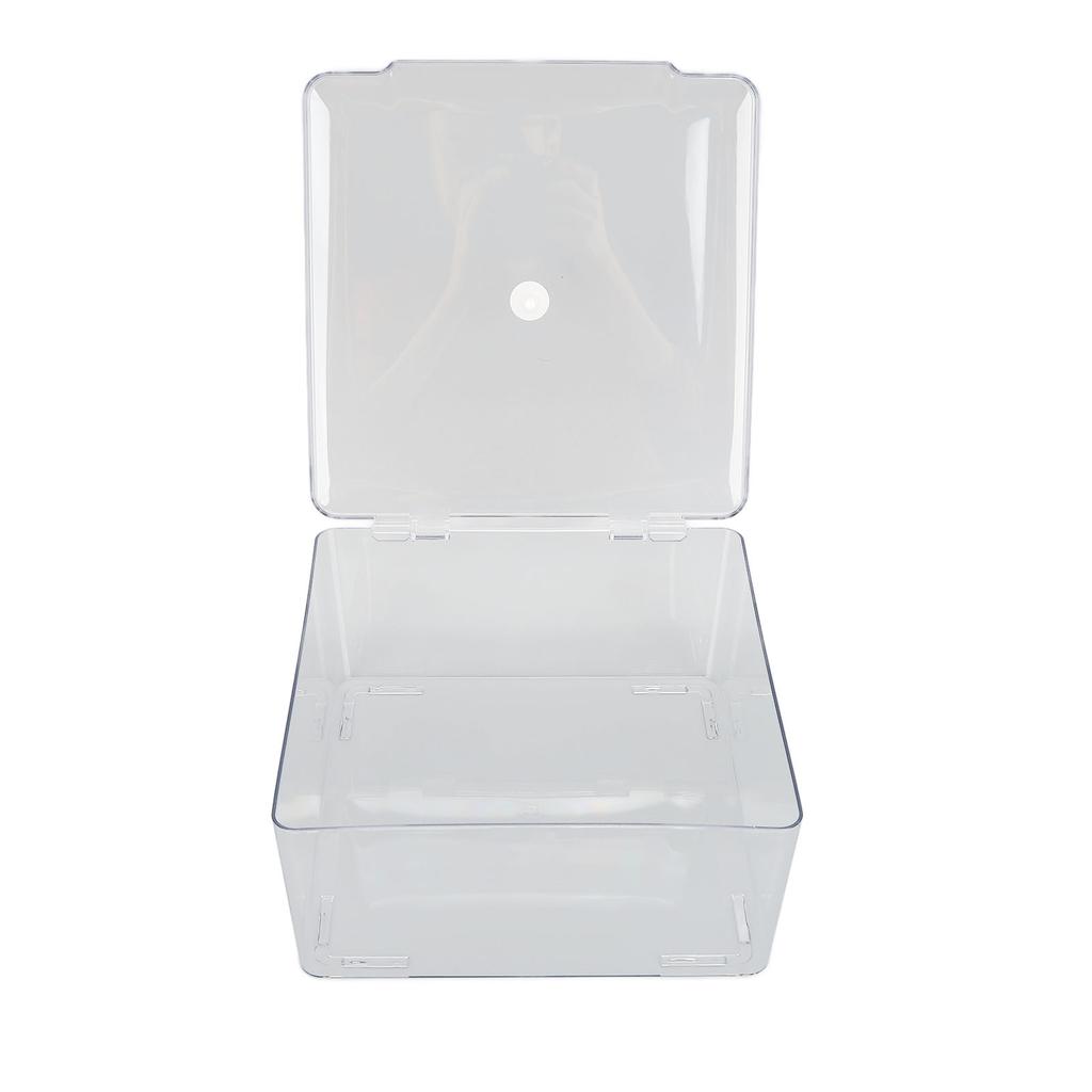 Cosmetic Storage Box Containers with Hinged Lid Dust Proof Large Capacity Space Saving Clear Plastic Case