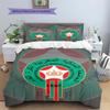 Logo squadra nazionale Marocco Modello Biancheria da letto Decorazione Casa Regalo di Compleanno (1 * copripiumino + 2 * federa, senza nucleo),merchandising per fan.