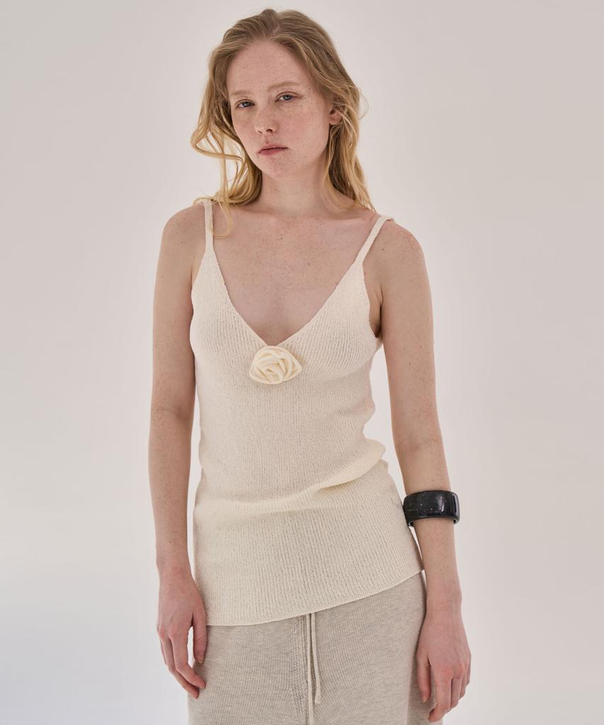 GRIDAJ Scoop Sleeveless Knit Top _ Ivory