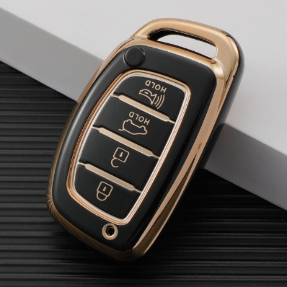 3 4 Button NEW TPU Car Smart Key Case Cover for Hyundai Tucson Santa Fe Rena Sonata Elantra Creta Ix35 Ix45 I10 I30 I40 Keychain