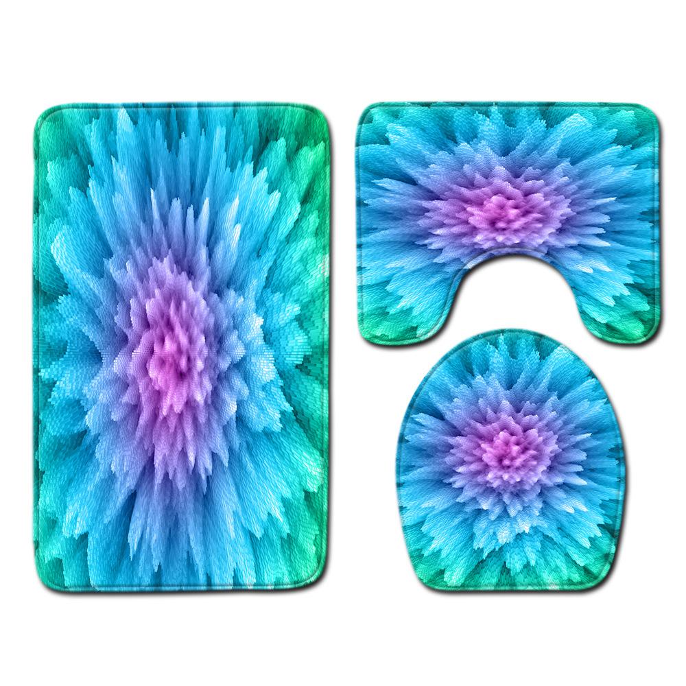 Fashion Painted Toilet Three-Piece Floor Mat Bathroom Door Mat Coffee Table Sand Carpet
