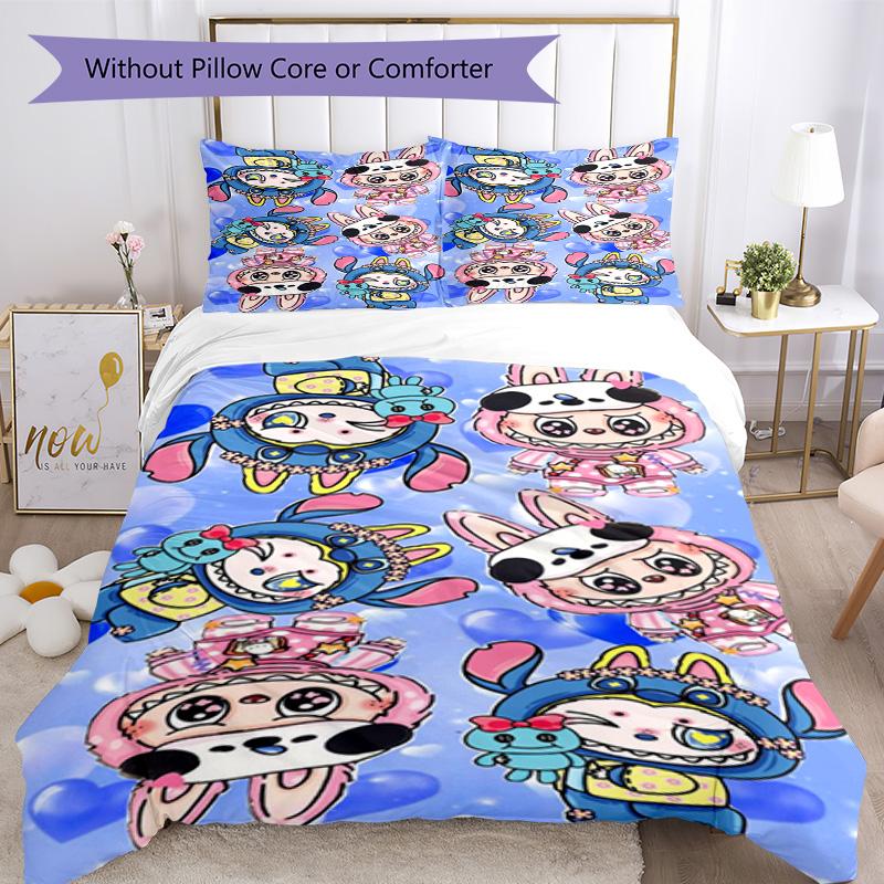 Labubu Quilt Cover Set Suitable for Playroom Machine Washable Perfect Gift for Friends Family