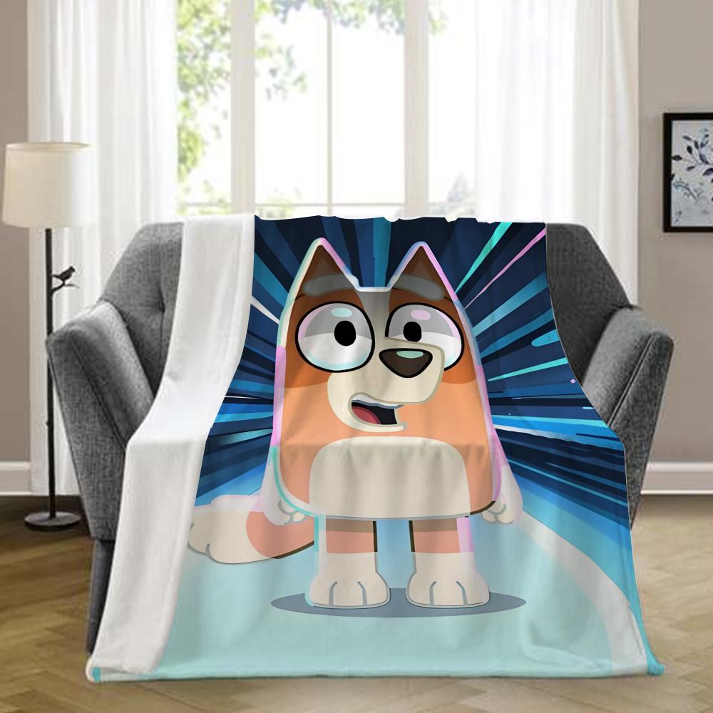 B-bluey-y Nadýchaná deka Estetická Přenosná Domů Cestování Kempování Pohovka Piknik Silná Teplá Flanelová deka