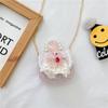 Bag Crossbody Kid With Faux Pearl Handle And Flower Bear Decoration Rabbit