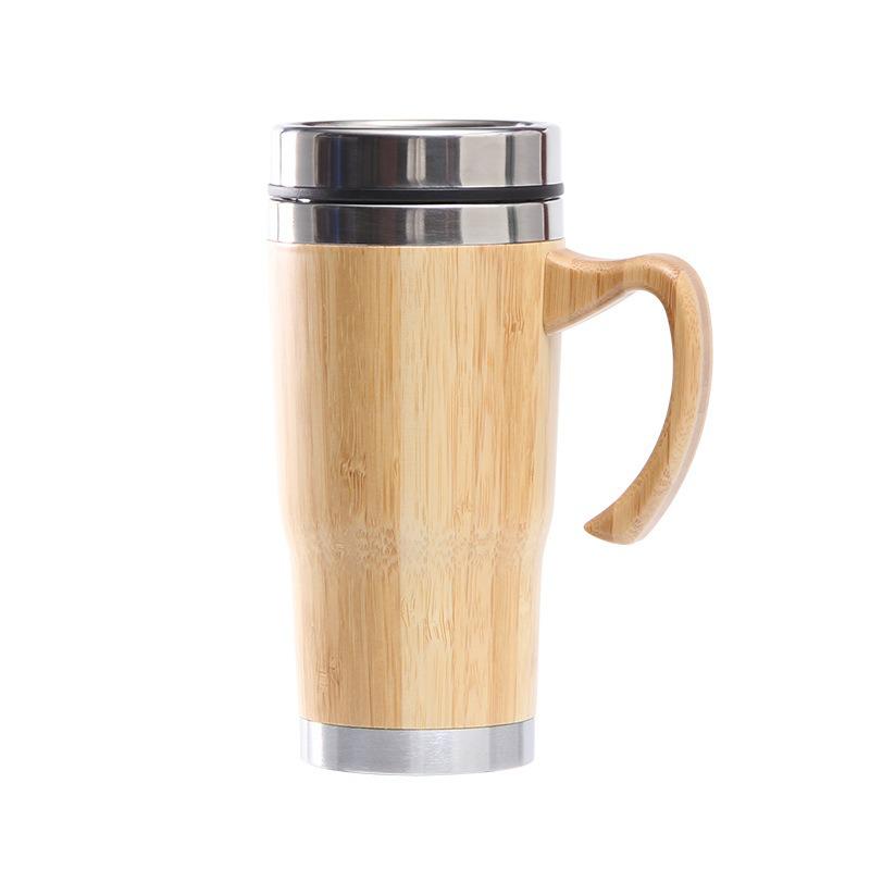 Creative Portable Bamboo Travel Coffee Mug - Vacuum Insulated