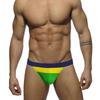 Men's High Slit Sexy Triangle Swimming Trunk Quick Dry Drawstring Color Blocked Beach Shorts