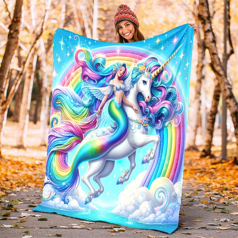 1PC Dream Unicorn blanket, al season lightweigh Poster blanket home office outdoor nap multifunc Poster blanketional blanket