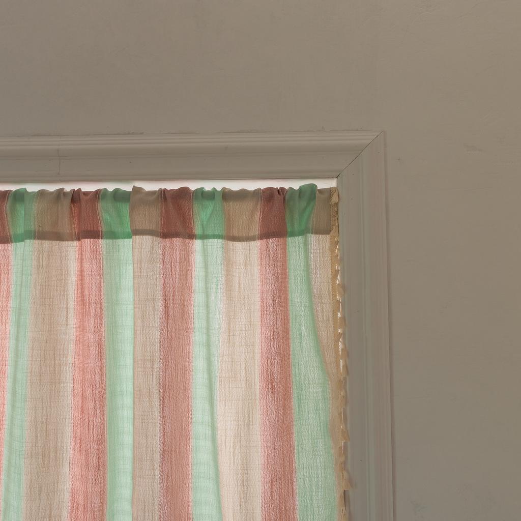 Short Curtain Gray Striped Cotton And Linen Half Curtain Half Curtain Window Curtain Coffee Curtain Small Window Curtain