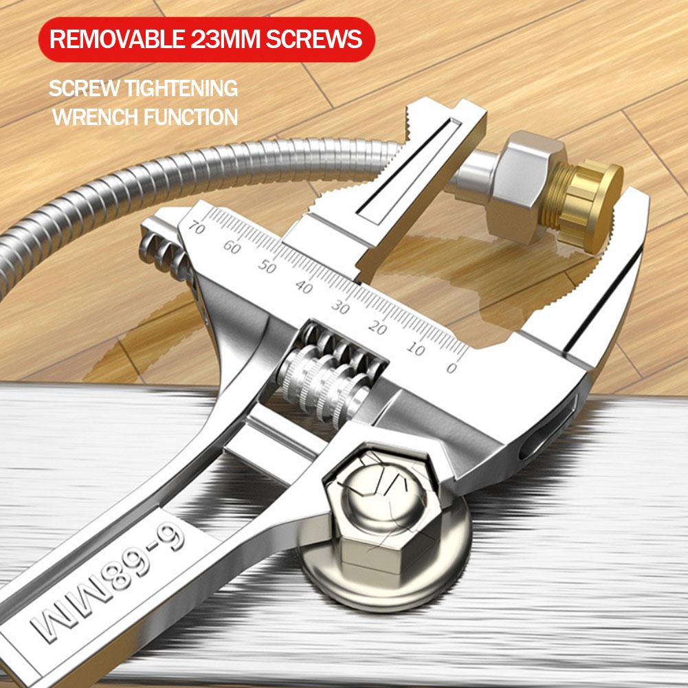 6-68mm Universal Repair Set Bathroom Hand Tools Large Opening Nut Key Adjustable Short Handle Spanner Home Repair Tool Wrench