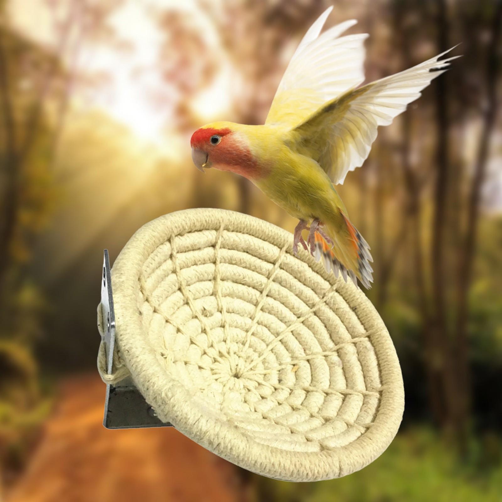 Bird Nest Cotton Rope Breeding Nest Small Bird Cage Hatching Nest Handmade Cotton Rope Bird Kits To Build For Adults (White,One Size) белый