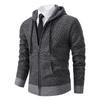 Men S Hooded Cardigan Sweater Thick Knit Outerwear For Winter