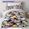 Vintage Skull Pattern Pattern Bedding Quilt Set Quilt Cover Pillowcase Home Decoration Gift (1 * Duvet Cover + 2 * Pillowcase, Without Core)