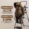4 Step Ladder, Sturdy Steel Stool with Anti-Slip Wide Pedals, Handrail, Safe-Lock Design, Pass 330 lbs Load Testing, Folding Portable Black