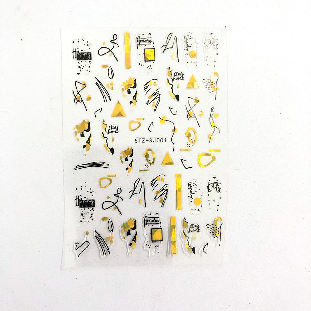 Linie abstractă Autocolante de unghii DIY pentru femei Fete Decoratiuni de artă pentru unghii Rose Gold Spring Slidere 3D pentru manichiură Autocolante