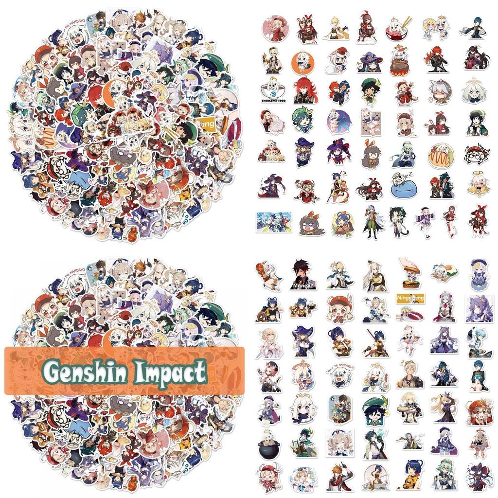 Genshin Impact Hot Game Stickers 100 Pieces Waterproof Graffiti Decals For Luggage And Skateboards