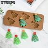 WTEMPO Multiple-Cavity DIY Silicone Christmas Molds Christmas Bow Staff & Christmas Tree Pattern Design Christmas Decorative Gifts Making Molds