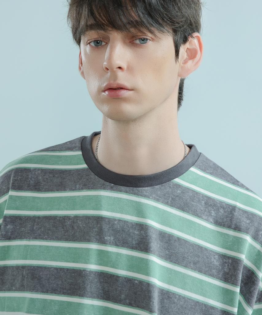 LOGSTORE Salt Washed Striped T-Shirt