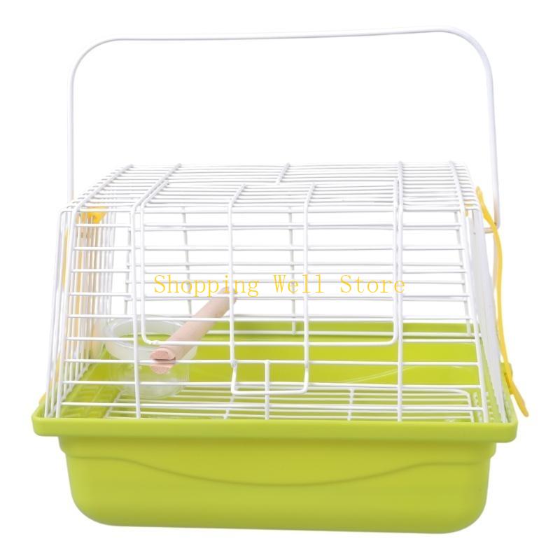 

KX4B Compact Iron Bird Cage with Easy toClean Grids Base for Finches Cockatiels Trip CN