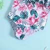 Girls' One-Shoulder Floral Print Swimsuit - Cute Swimwear for Kids.