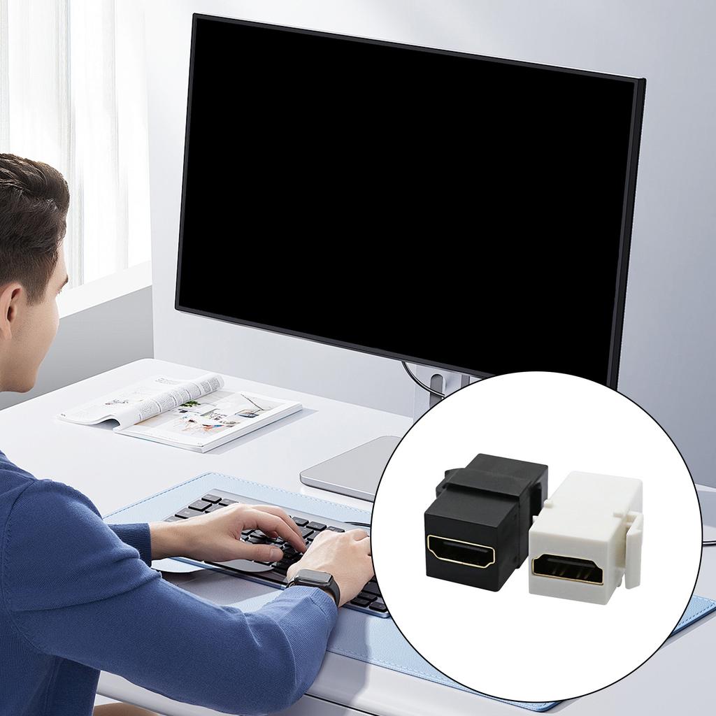 HDMI Keystone Jack Female To Female Adapter HDMI Coupler for Wall Plate 4K Video Support Black