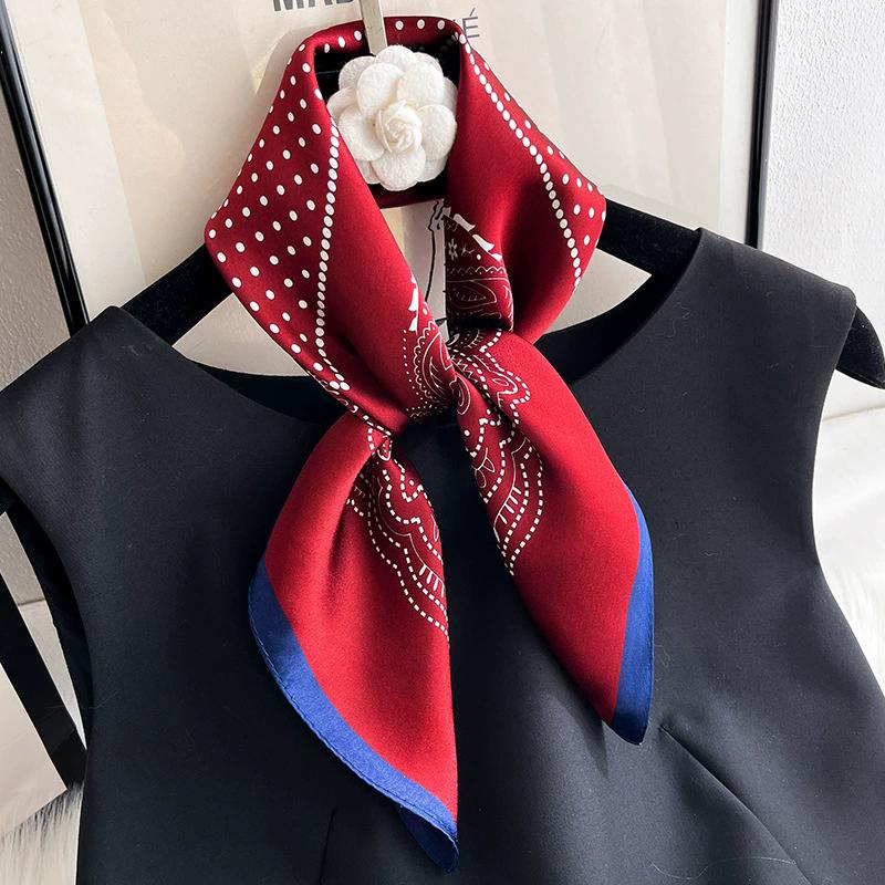 100% Pure Silk Scarf Women Neck Square Headband Scarves Bandana  Fashion Hijab Poncho Scarves Pashmina  Female Foulard 53cm