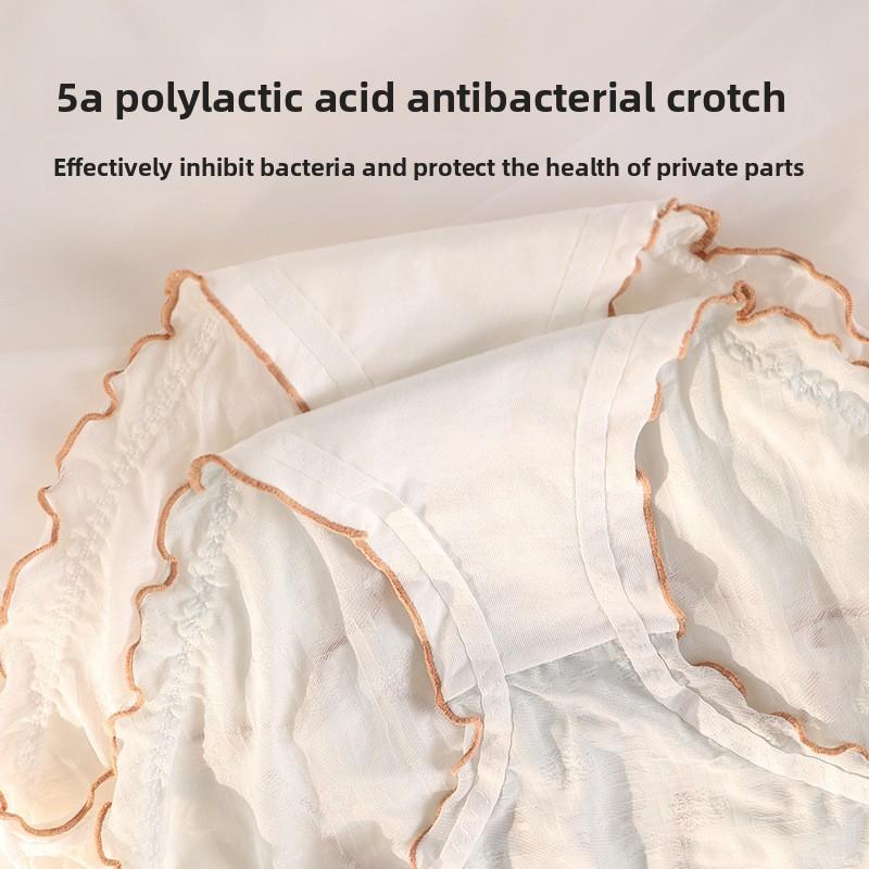 Big Size Female Summer Ultra Thin Sexy Sweet Pure Cotton Ice Silk Antibacterial Briefs