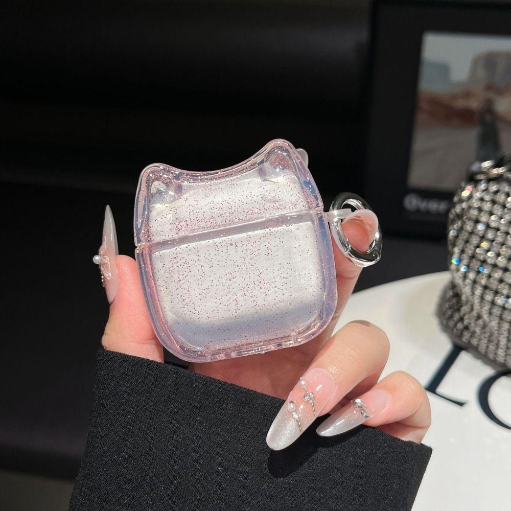 Cute Cat Clear Earphone Case Anti-Fall Charging Box Shell Kawaii Earbuds Cover for Airpods 4