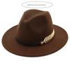 1 chapeau unisexe en laine à large bord, style jazz vintage, pour homme et femme