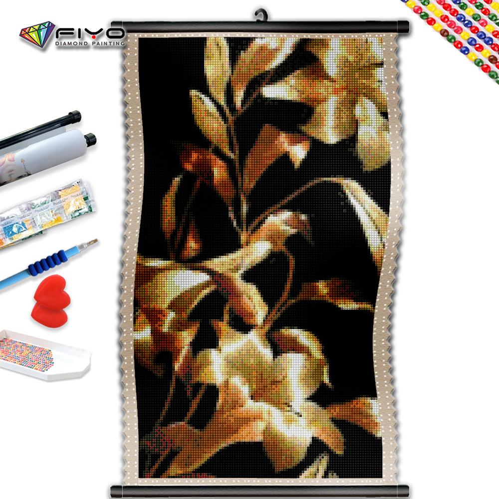 

5D DIY Рамка Алмазная картина Золотой цветок Полный дрель Искусство Вышивка Крестом Мозаика Домашний декор Подарок