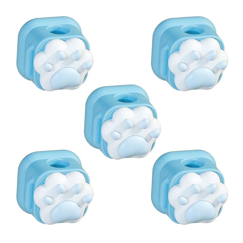 5pcs Cute Magnetic Desktop Cable Organizer Self-adhesive 3D Cat Claw Charging Line Winder Cable Clip Buckle