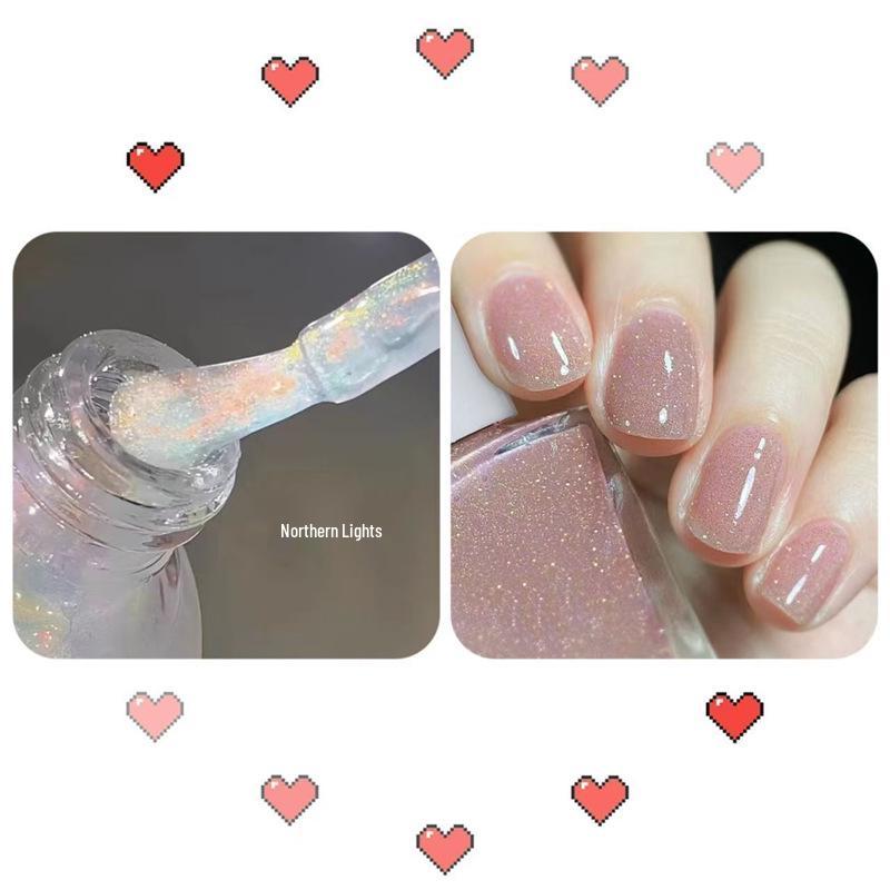 2026 New Year Red Super Sparkle Waterproof Nail Polish with Crushed Diamonds - Luxurious Whitening Formula