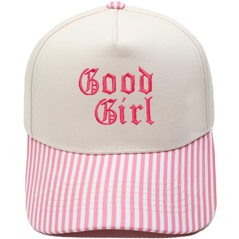 Good Girl Truck Driver Hat Embroidery Vintage Leopard Print Color Matching Baseball Cap European and American Men's Casual