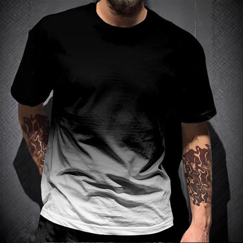 Men's Summer Loose Short Sleeved 3D Digital Printed Round Neck Men's T-shirt Short Sleeved Top Shirt