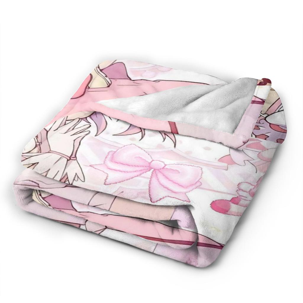 Anime Puella Magi Madoka Magica Blanket Plush Throw Blanket For Girls Boys Couch Chair Sofa Bed Flannel Bedspread Bed Cover