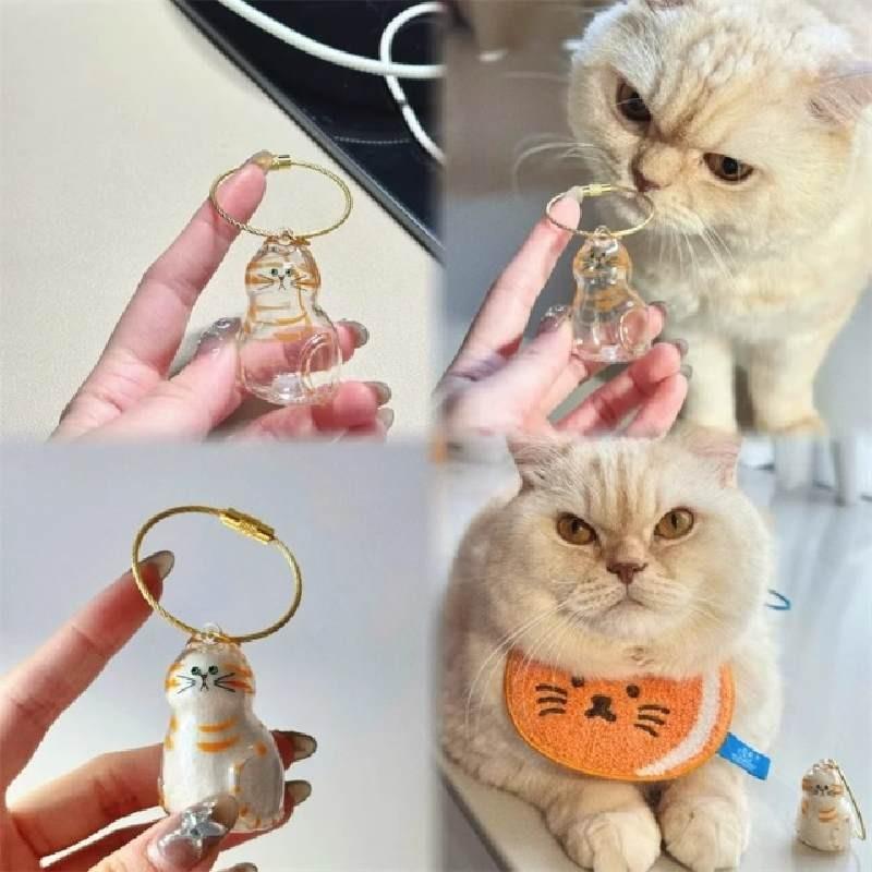 Cat Hair Storage Capsule Keychain With Acrylic Material For Collectors Gift And Party Decor