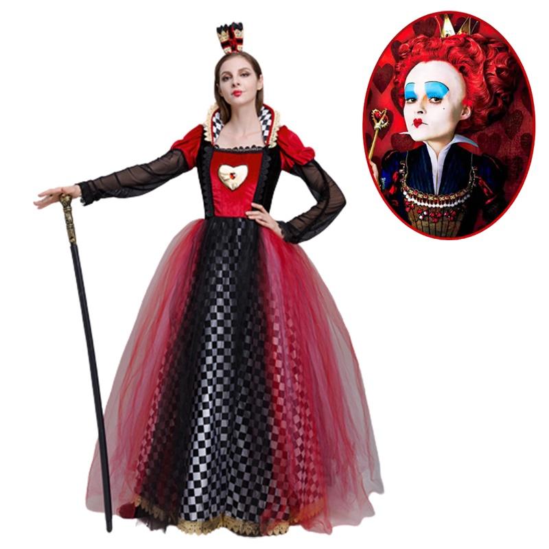 Alice In Wonderland Queen Of Hearts Halloween Costume Vintage Unique Look