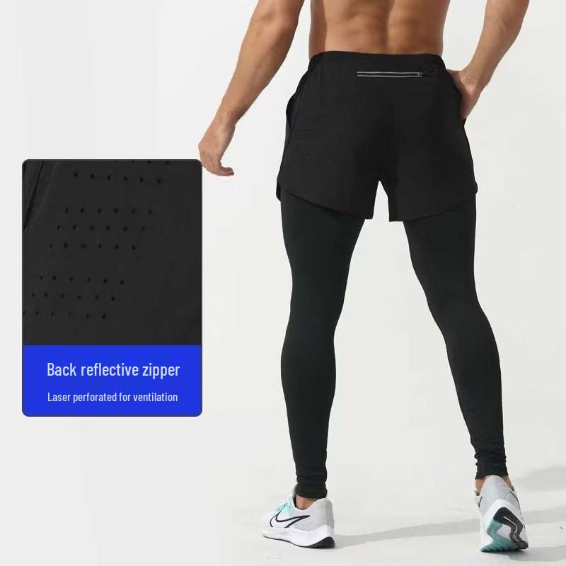 

Мужские шорты для бега с охлаждающим эффектом: Летние быстросохнущие 3-точечные с карманом для телефона и подкладкой L