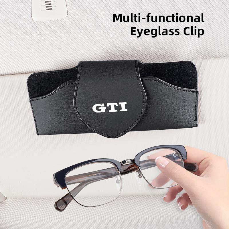 hijk1 Car Sun Visor Glasses Case Sunglasses Holder For VW Golf Amarok T5 Phaeton GTI Teramont Tiguan Car Interior Accessories keychain