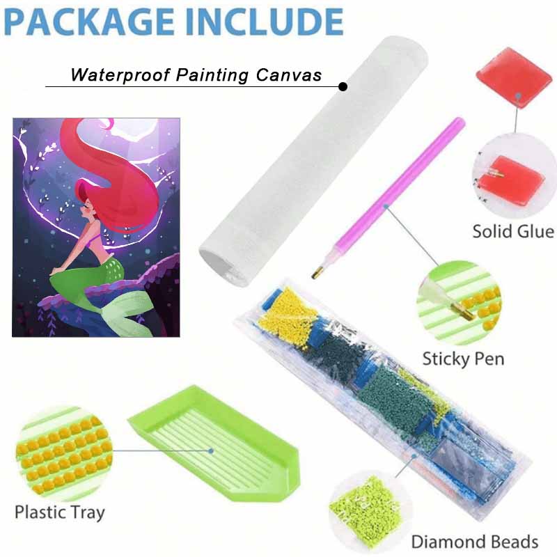 Disney Diamond Art Painting Kit Ariel Diamond Mosaic Pictures, Wall Art Crafts, Home Decor